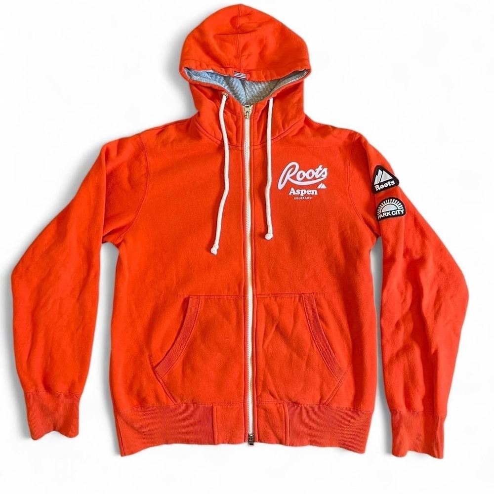 Vintage Roots Aspen Colorado Zip-Up Hoodie Orange Y2K Size XS